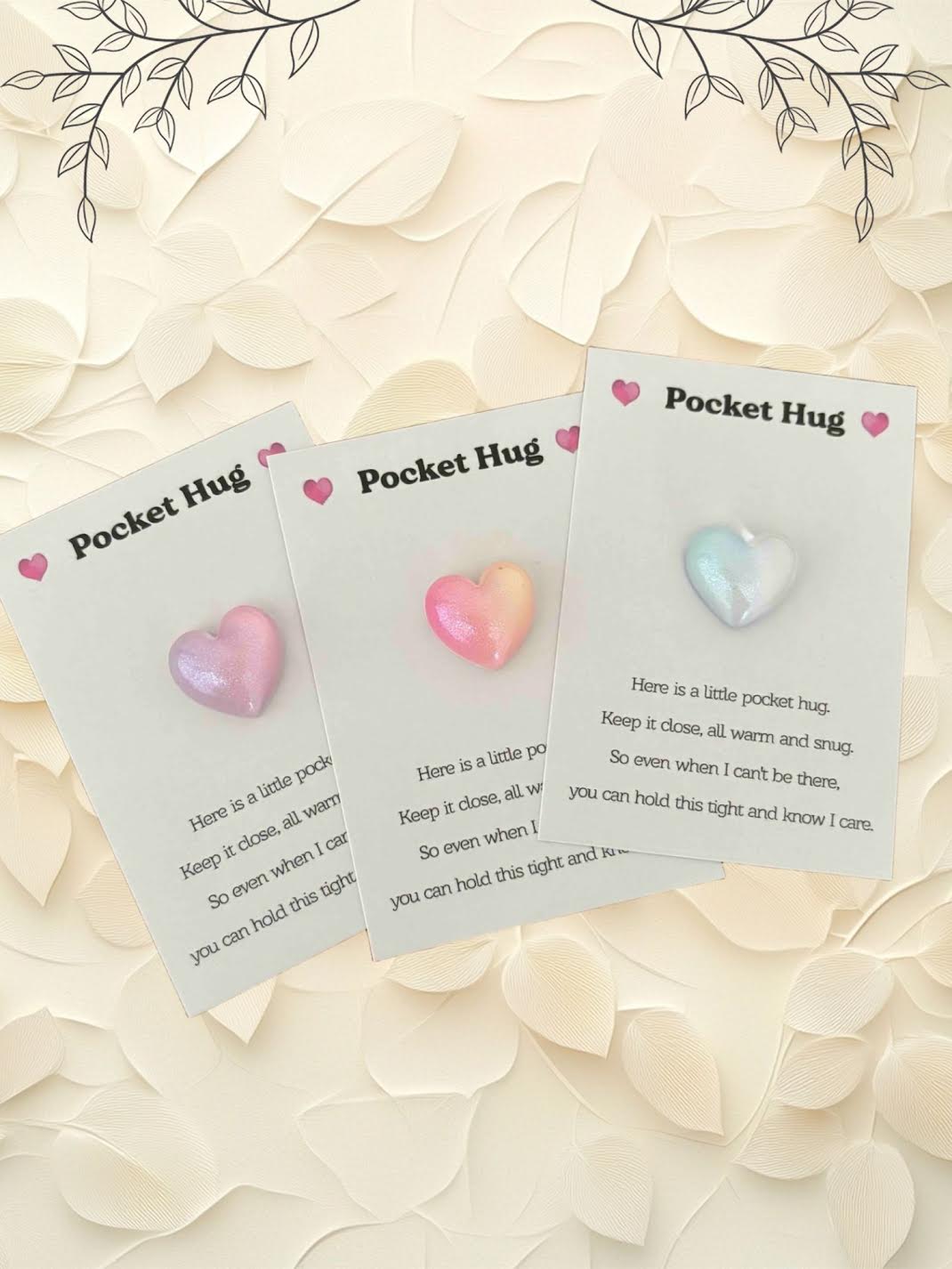 The Pocket Hug gift is a heartfelt and thoughtful present perfect for any occasion.
Whether it's for a girlfriend, best friend, wife, boyfriend, or lover, this gift is sure to show your love and appreciation.
The little heart design, featuring a pastel c