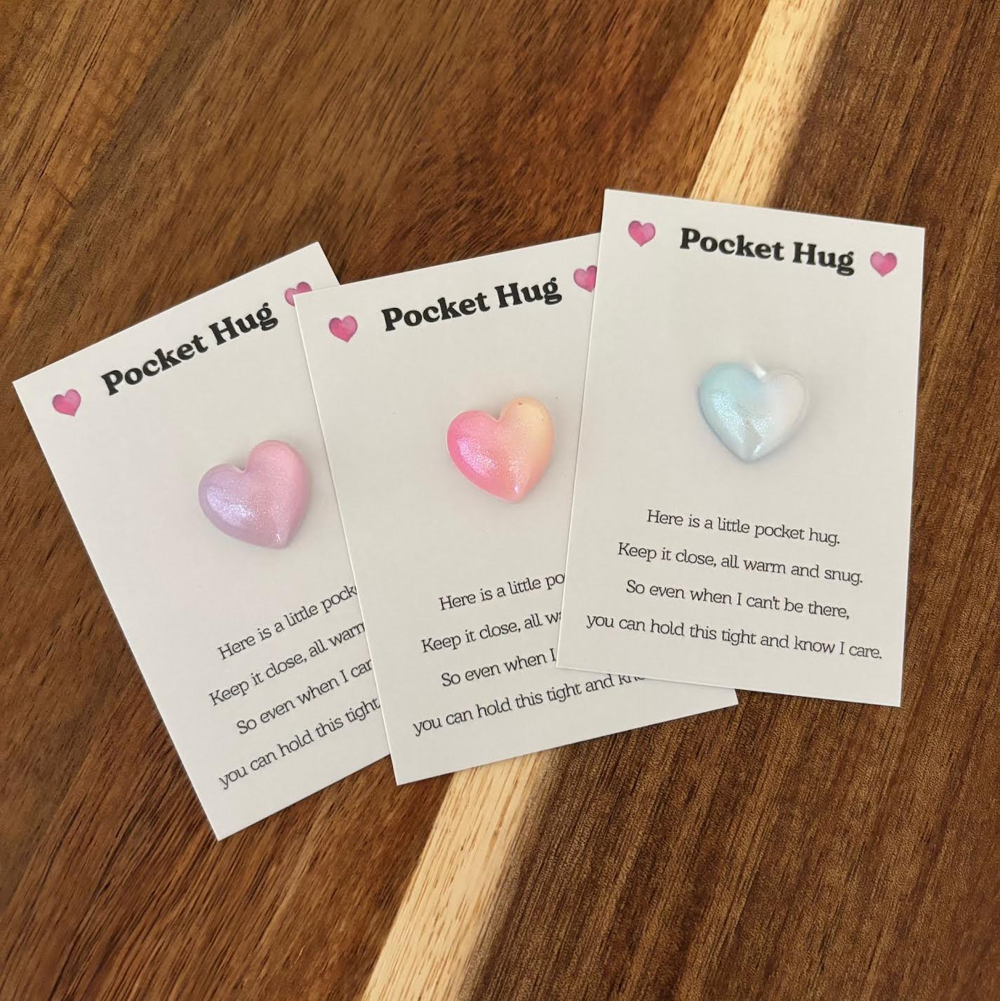 The Pocket Hug gift is a heartfelt and thoughtful present perfect for any occasion.
Whether it's for a girlfriend, best friend, wife, boyfriend, or lover, this gift is sure to show your love and appreciation.
The little heart design, featuring a pastel c