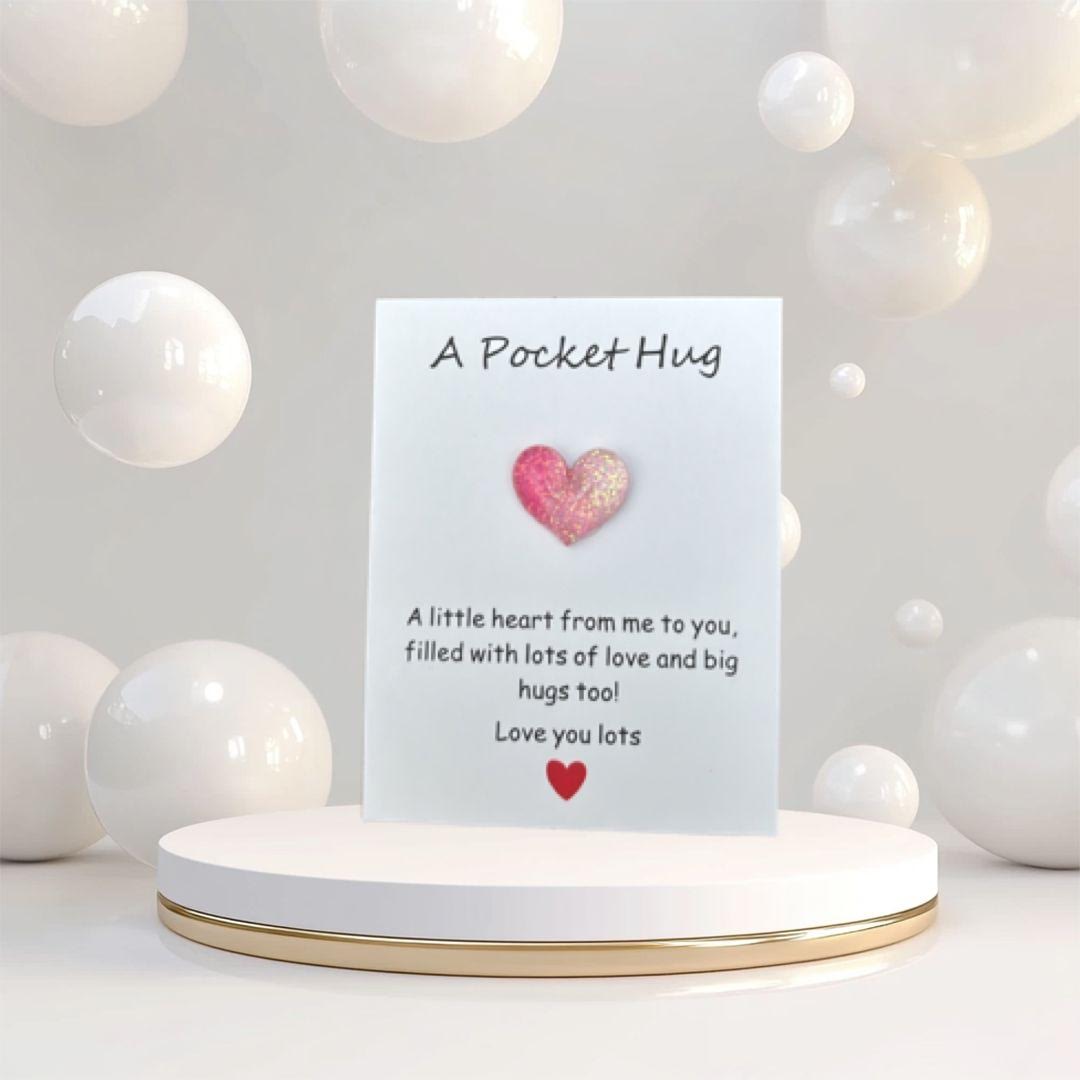 The Pocket Hug gift is a heartfelt and thoughtful present perfect for any occasion.
Whether it's for a girlfriend, best friend, wife, boyfriend, or lover, this gift is sure to show your love and appreciation.
The little heart design, featuring a pastel c