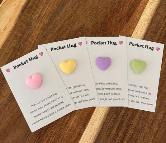 The Pocket Hug gift is a heartfelt and thoughtful present perfect for any occasion.
Whether it's for a girlfriend, best friend, wife, boyfriend, or lover, this gift is sure to show your love and appreciation.
The little heart design, featuring a pastel c