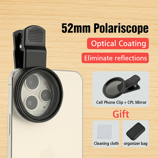 52mm CPL Mobile Phone filter with clip